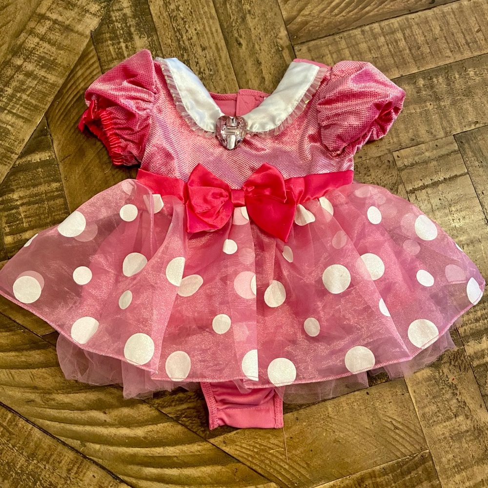 Disney Minnie Mouse pink princess dress size 6-12 months